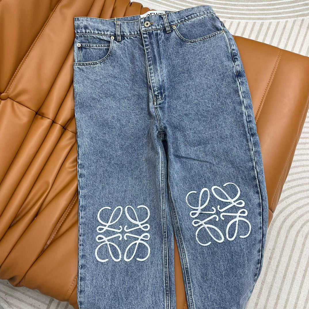 Men's Blue Washed Tannin Denim Pants