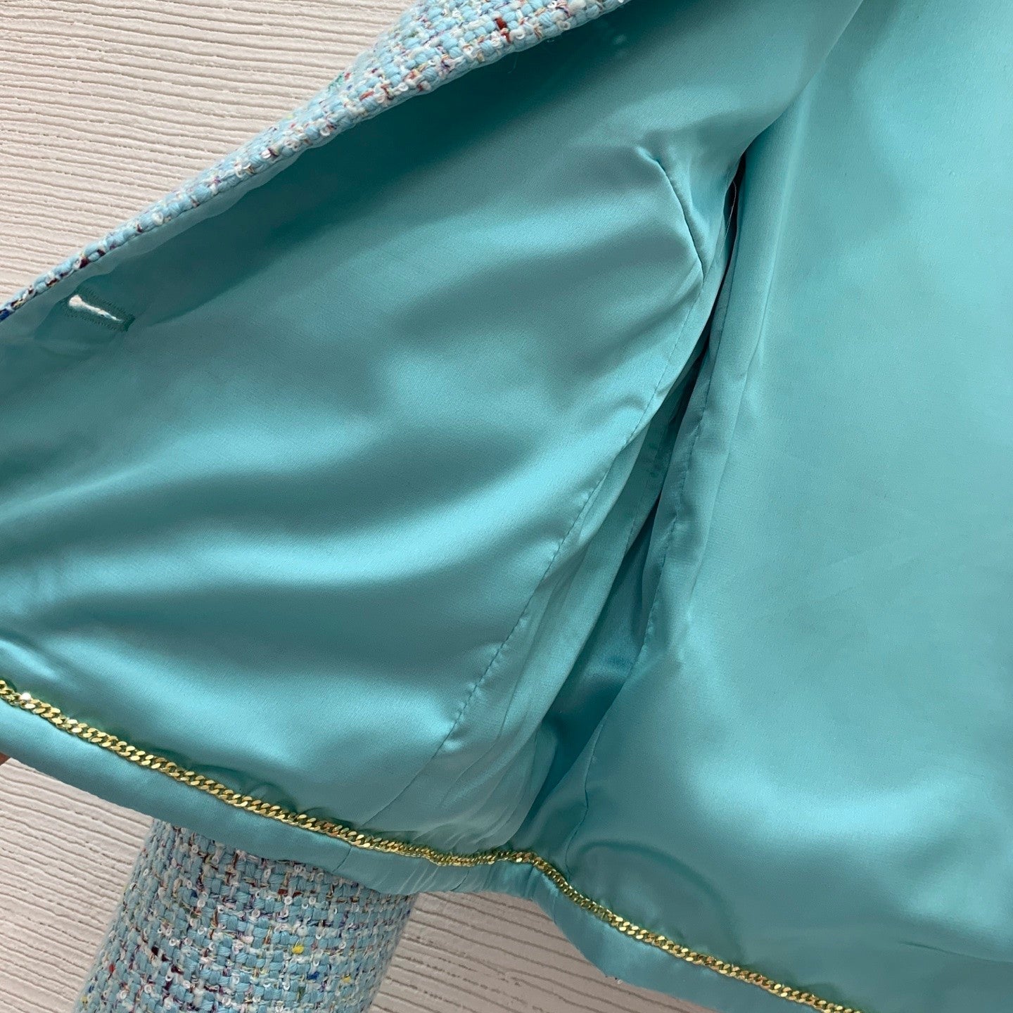 Lake blue Chanel style jacket