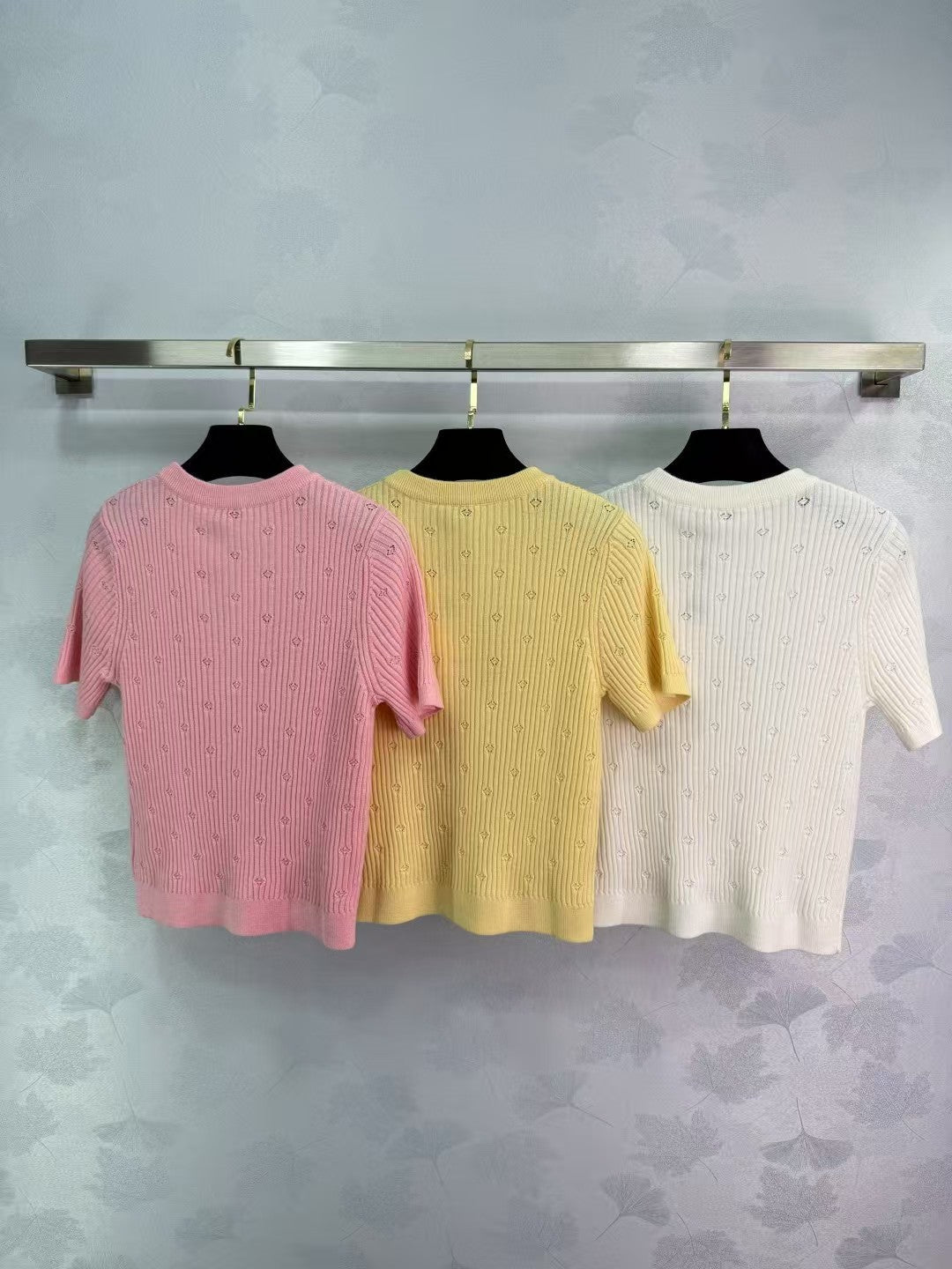 New knitted round neck short sleeves in early spring