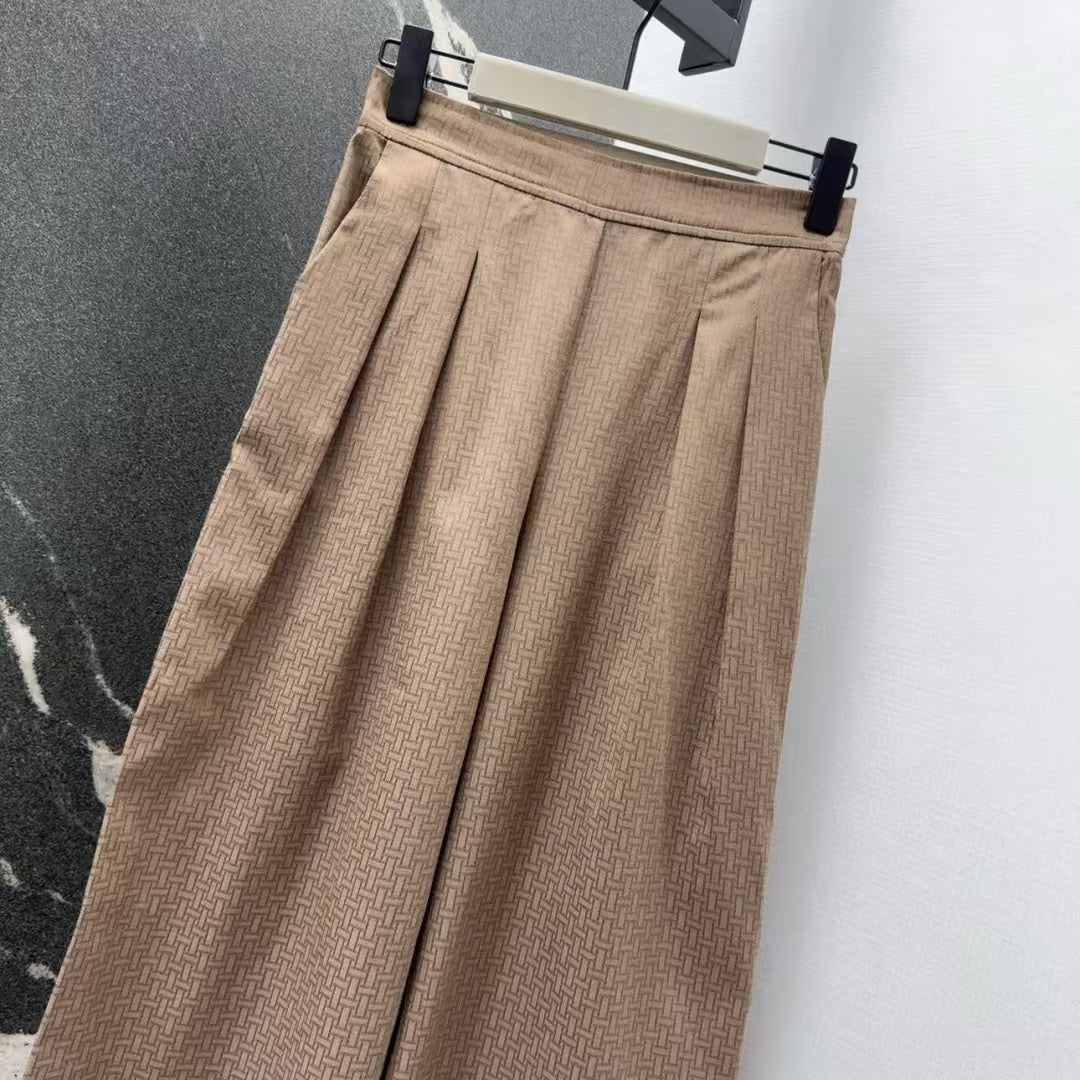 Early Spring New Arrival Dark Jacquard Straight Pants