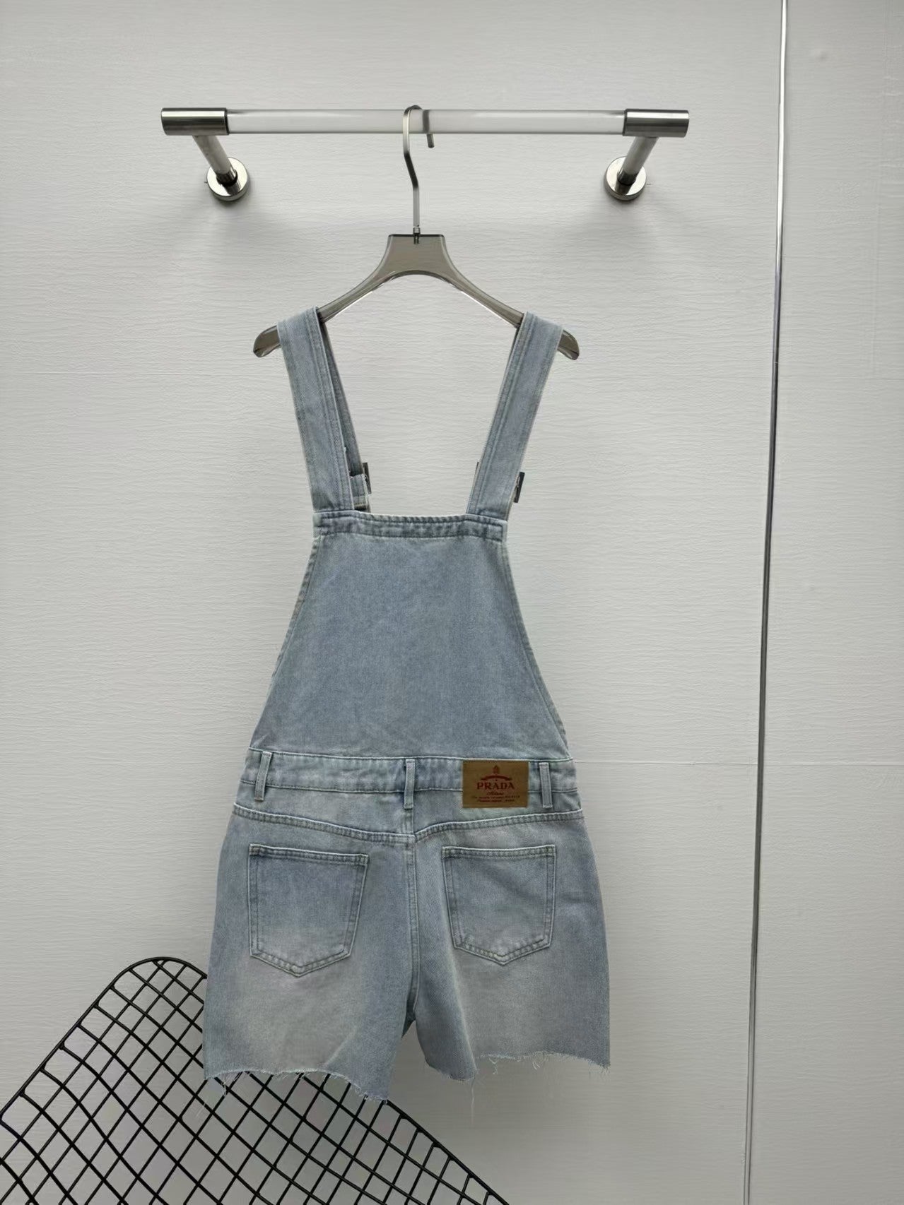 blue denim loose overalls