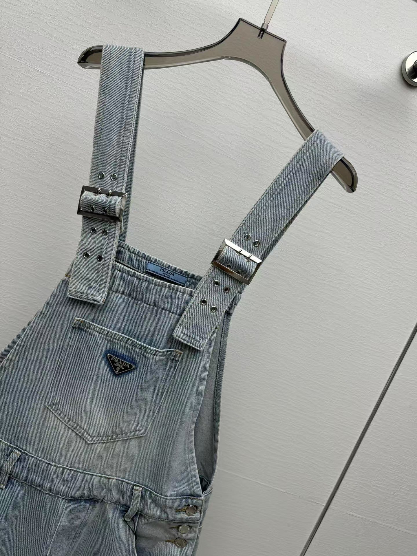 blue denim loose overalls
