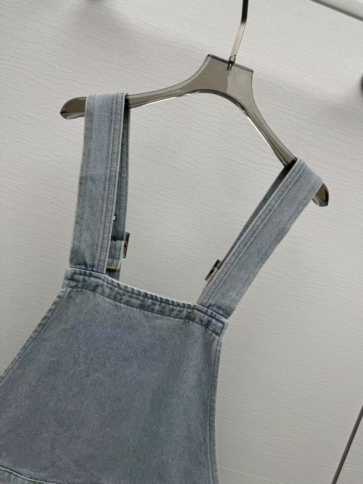 blue denim loose overalls