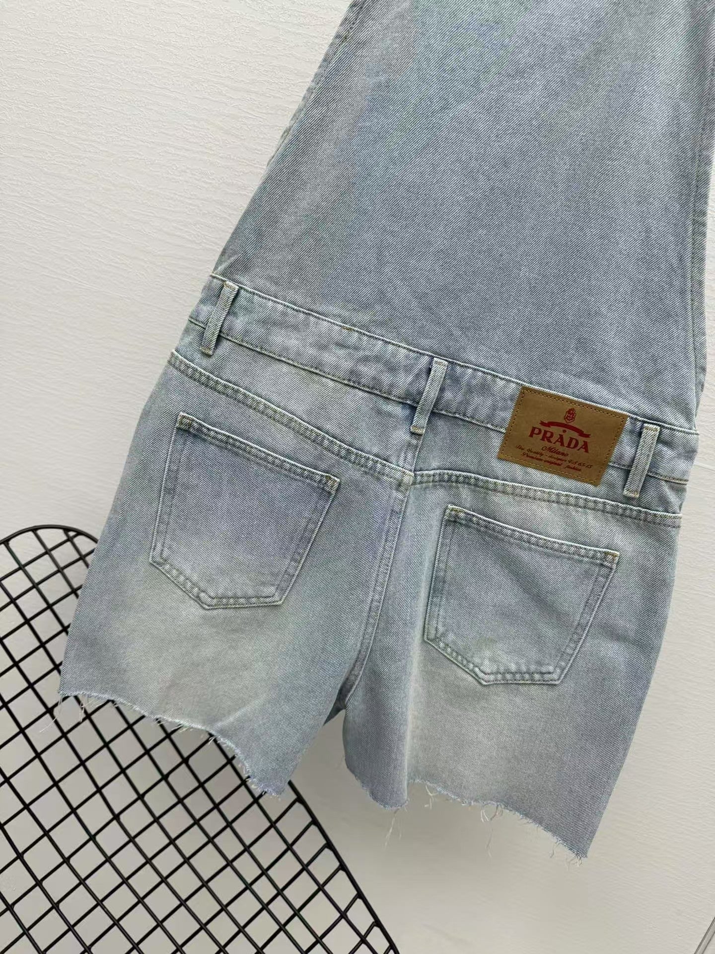 blue denim loose overalls