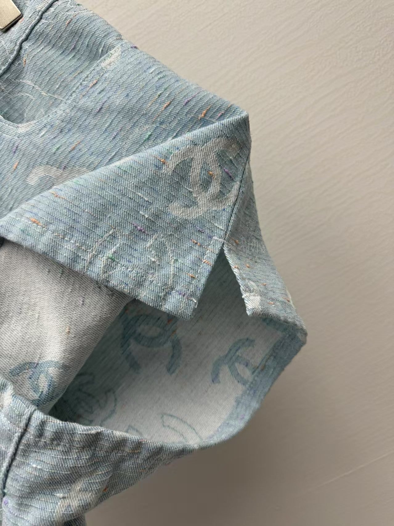 25ss jacquard all over print denim shorts