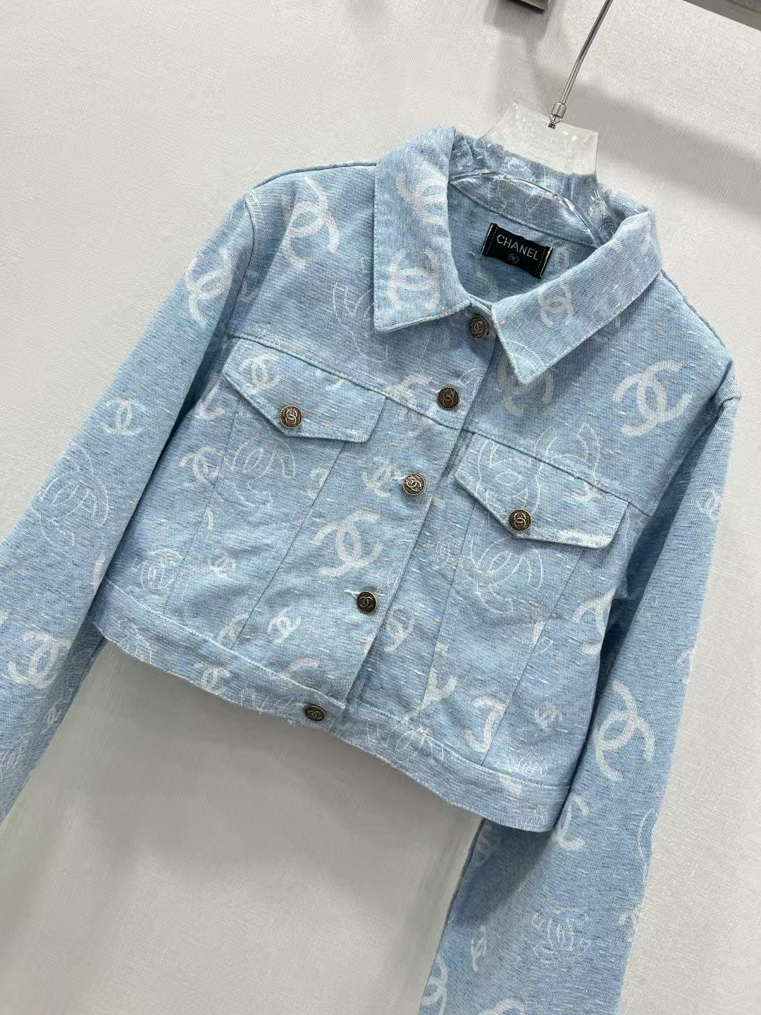 25 Early Spring New Jacquard Denim Jacket