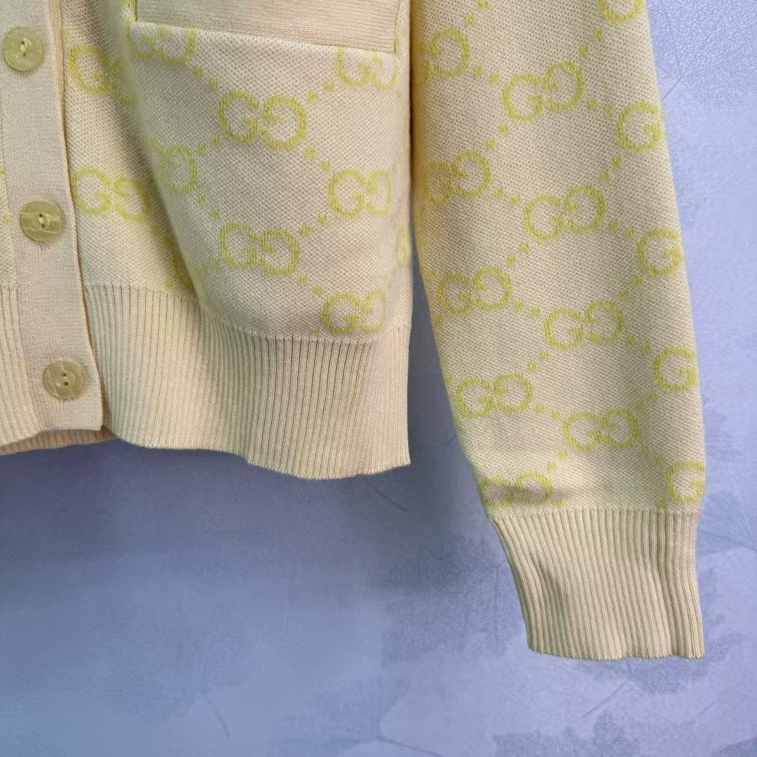 jacquard logo knitted cardigan