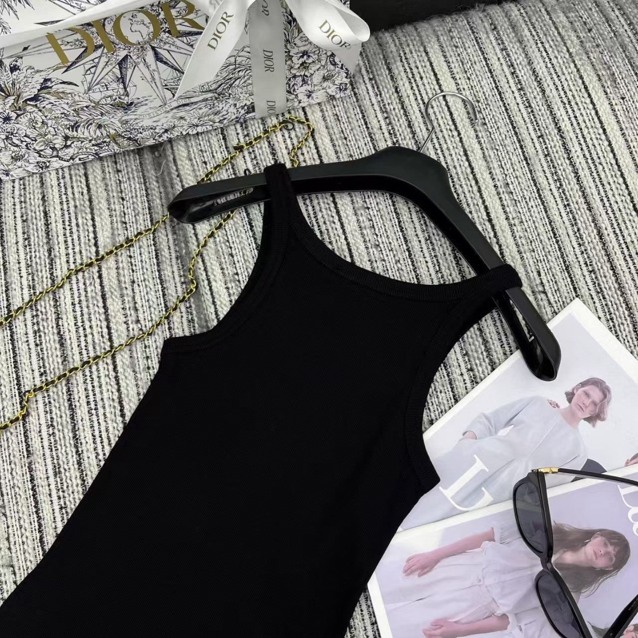 Camisole with embroidered letters