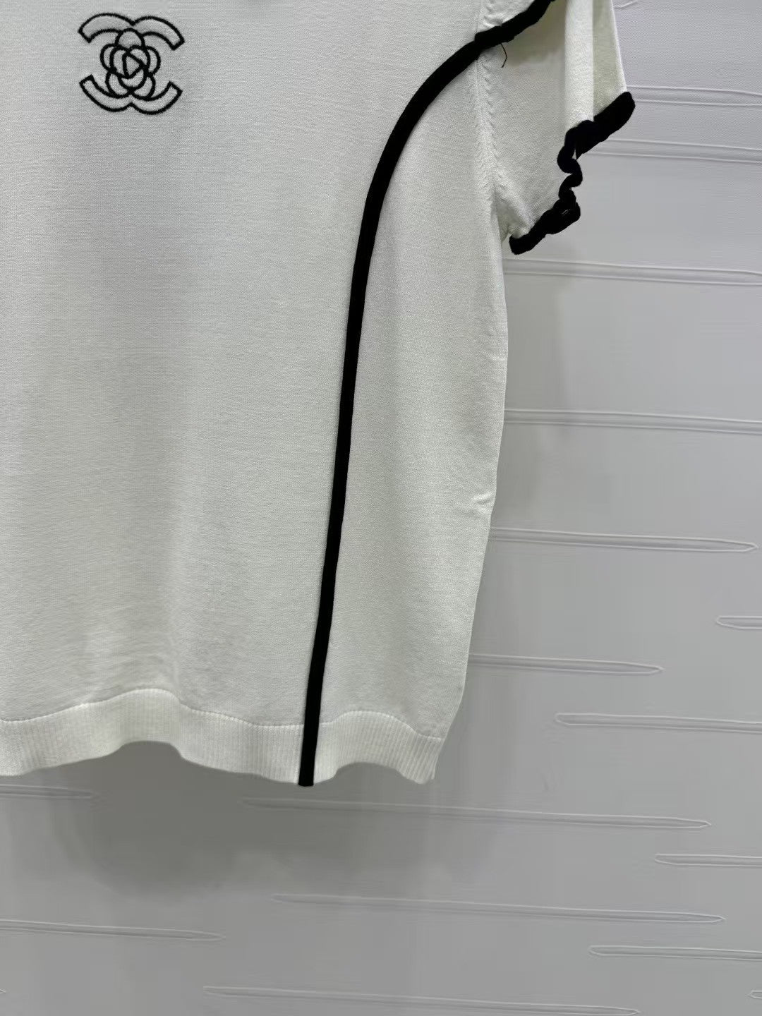 Lace lapel knitted short sleeves