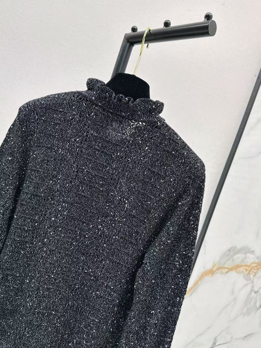 Lace openwork knit cardigan