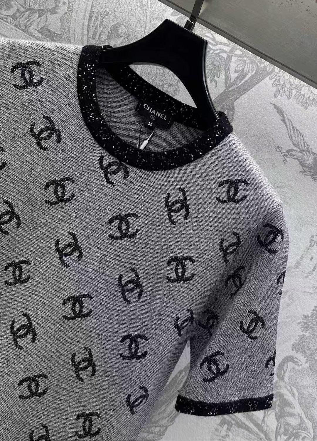 New letter short-sleeved knitted