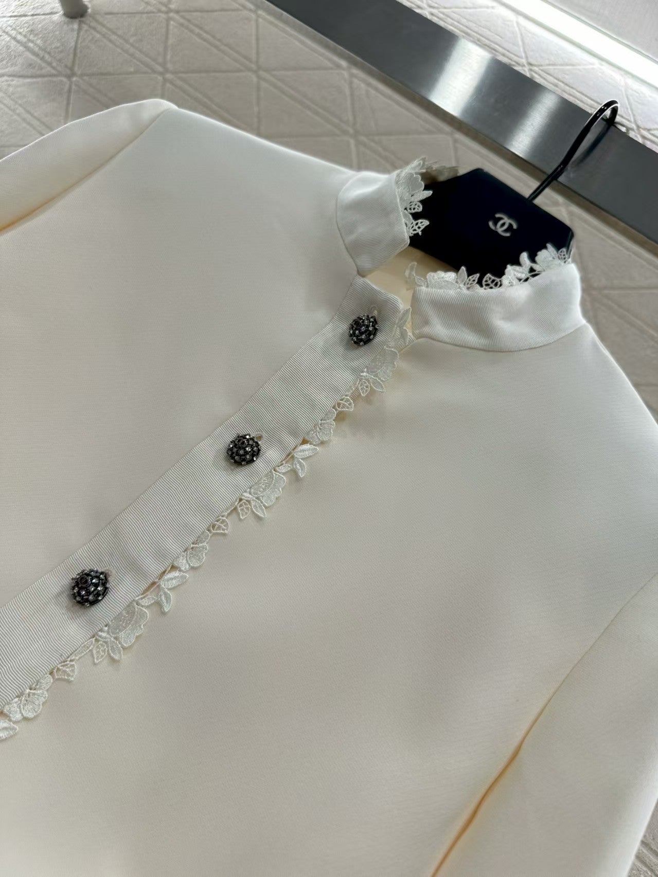 Stand collar water-soluble lace jacket