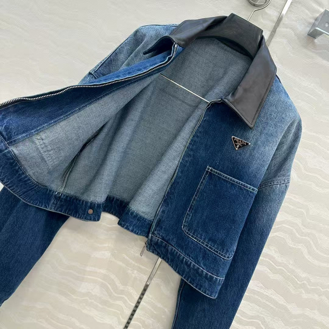 Enzyme-washed nostalgic denim jacket