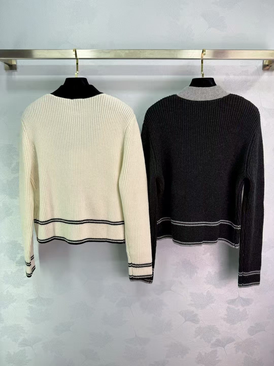 New early autumn color-block knitted cardigan