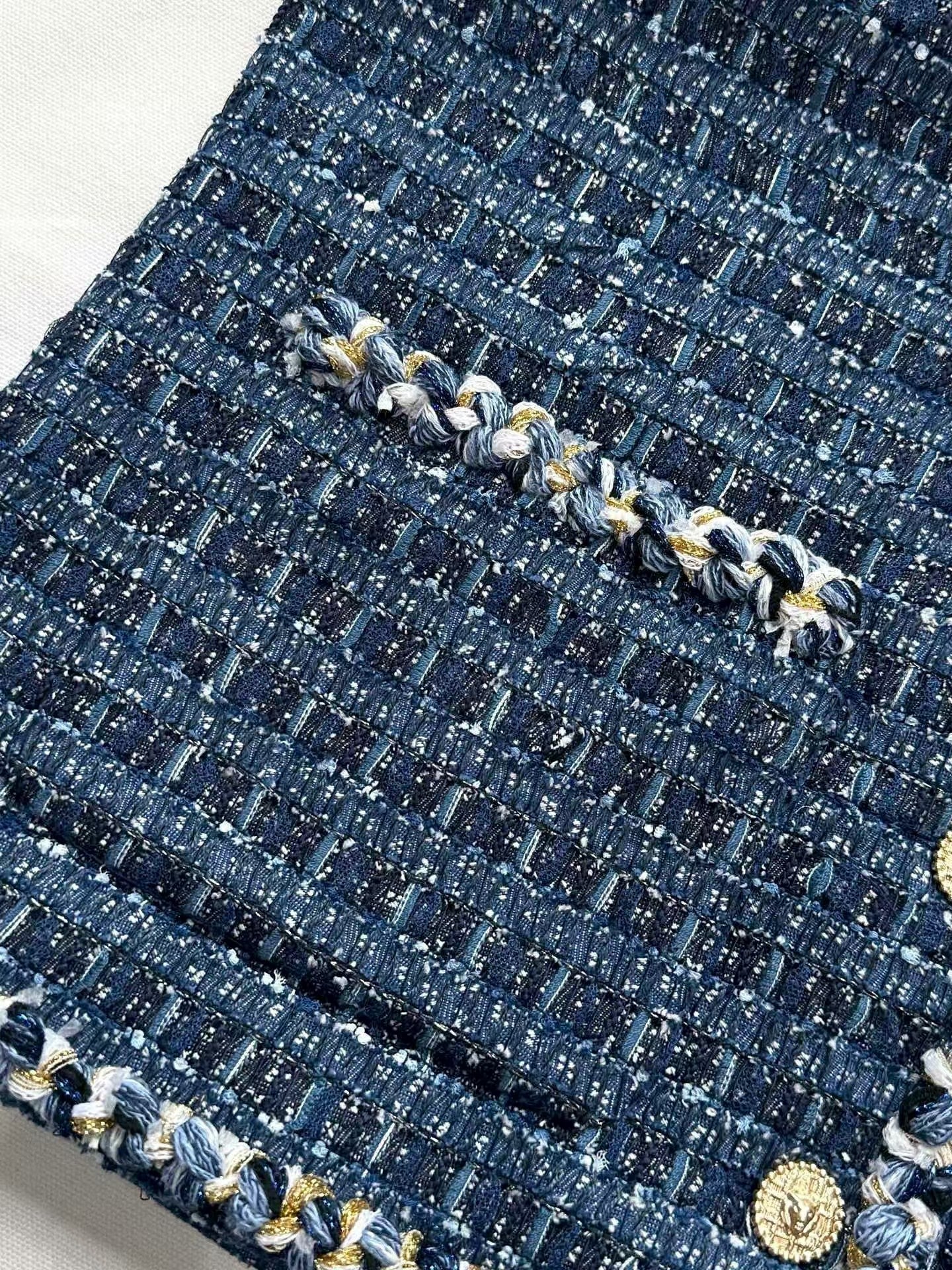 Blue woven custom-dyed vest