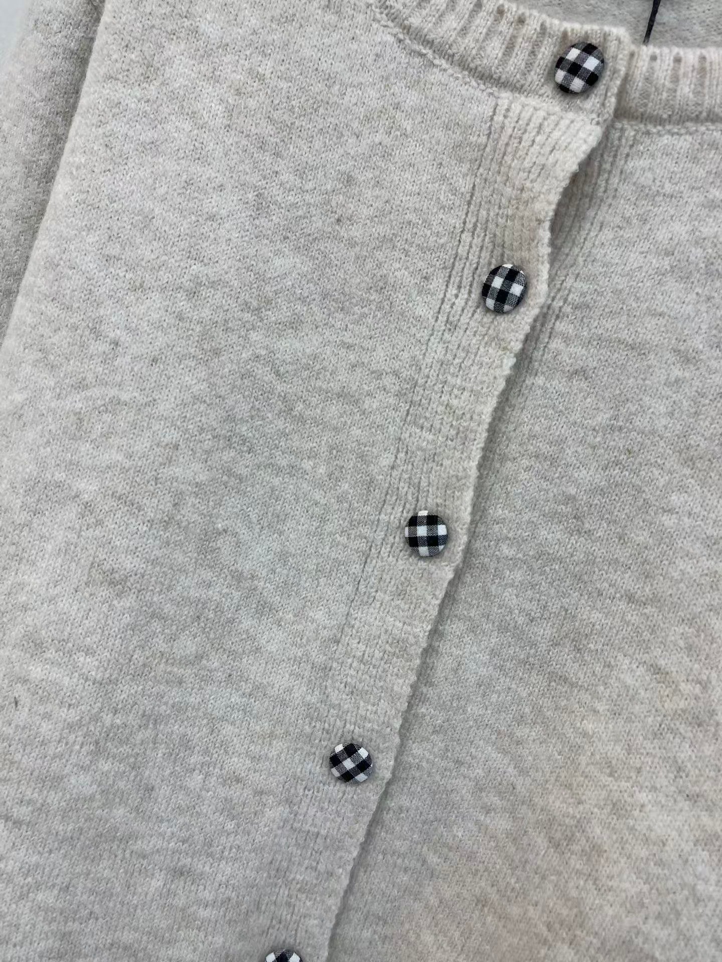 Polka dot lace trim knitted cardigan