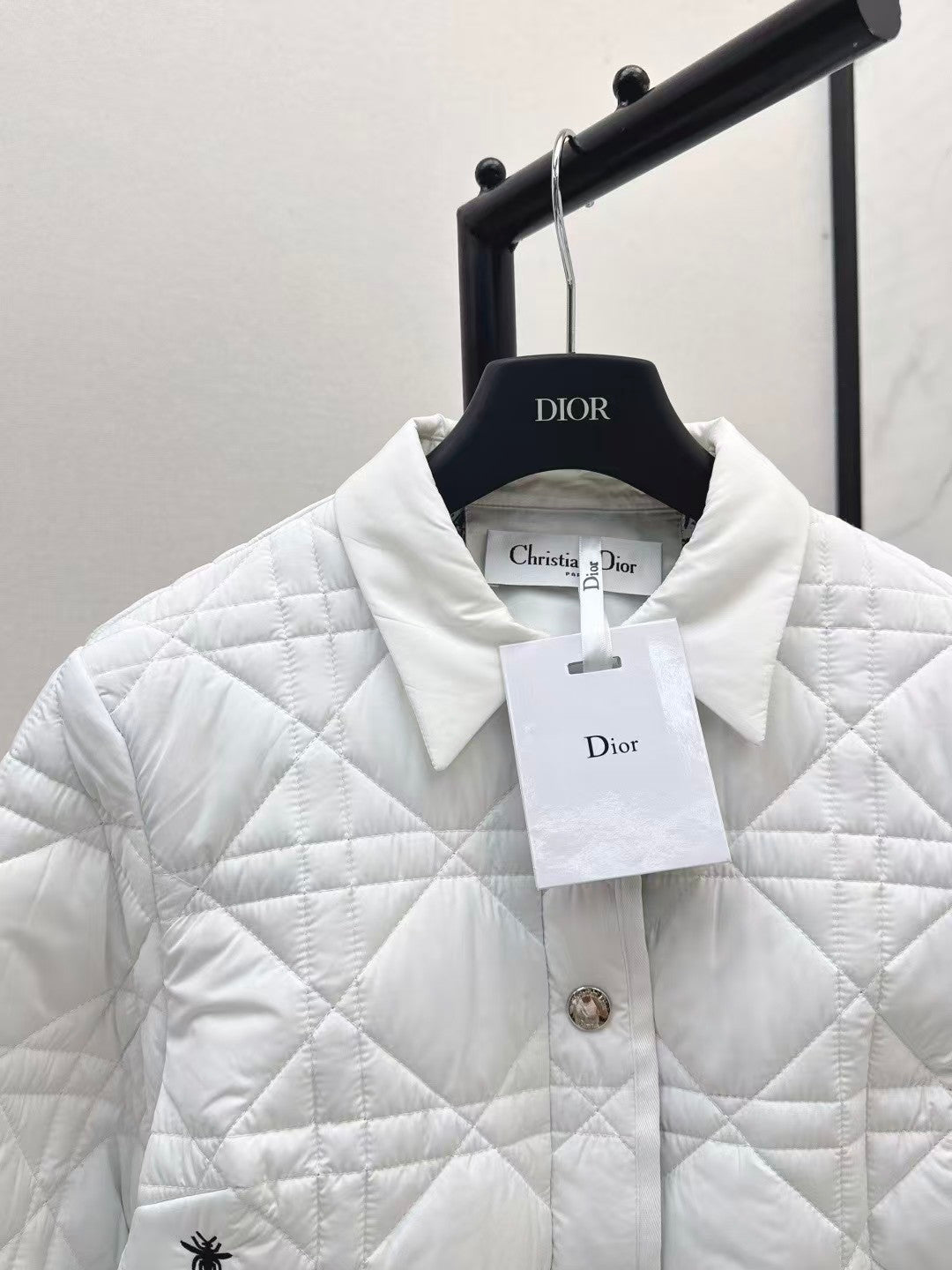 Cannage padded lapel jacket