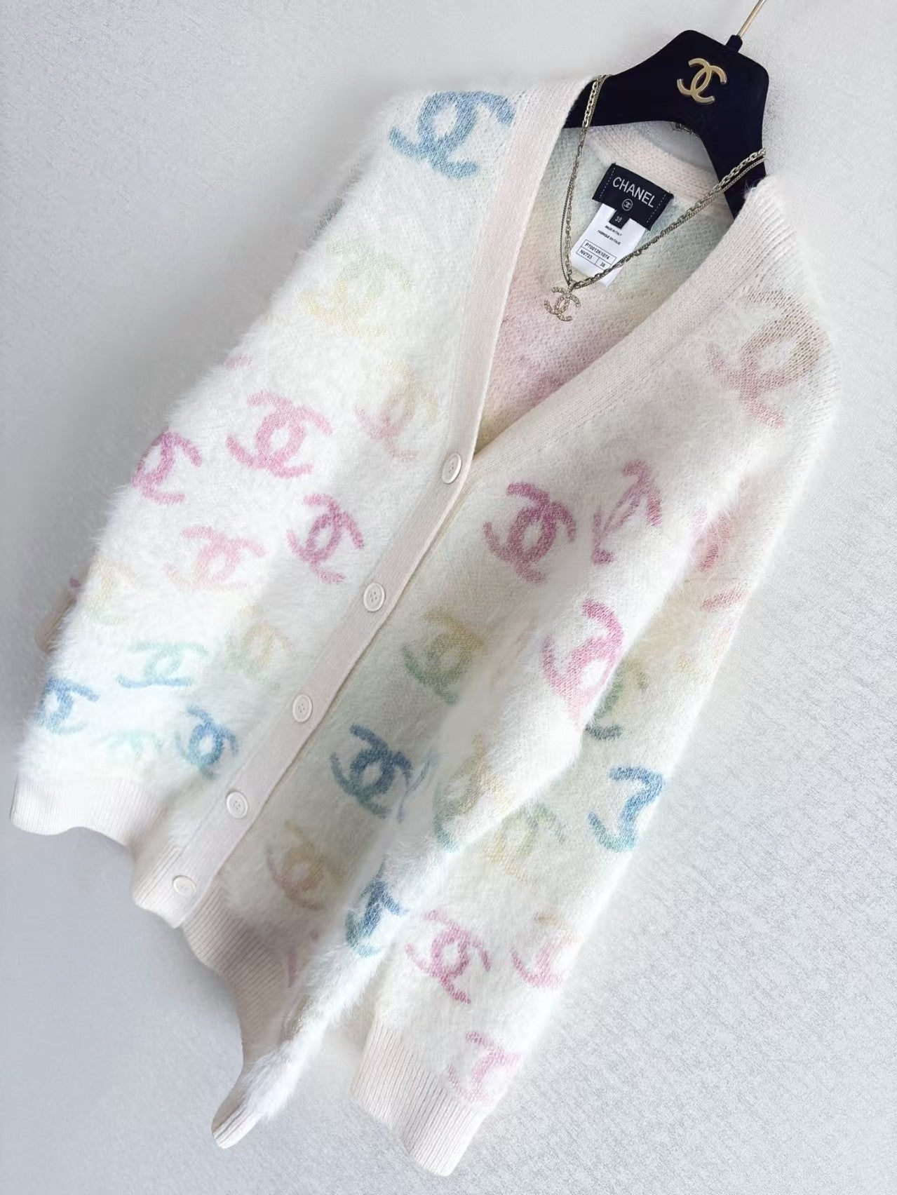 All-over logo knitted cardigan