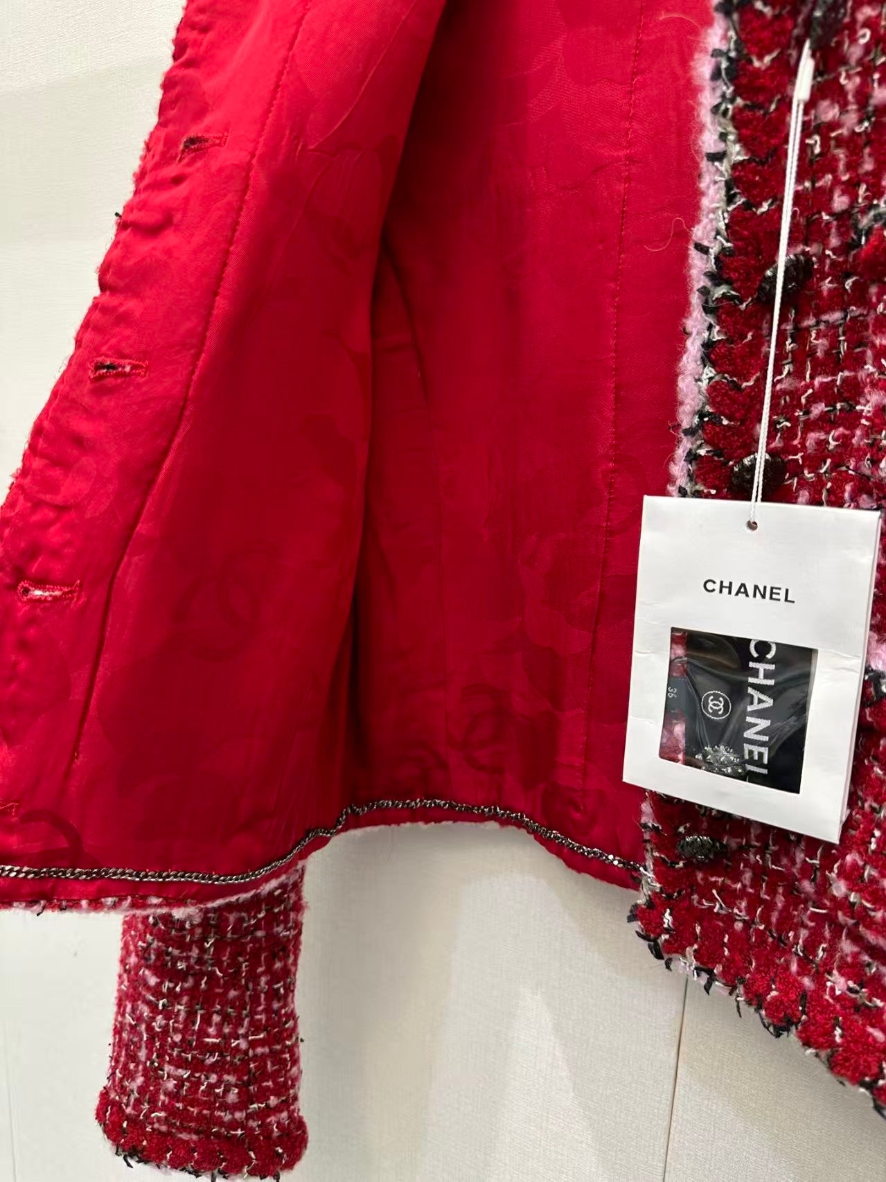 Crew neck knitted jacket