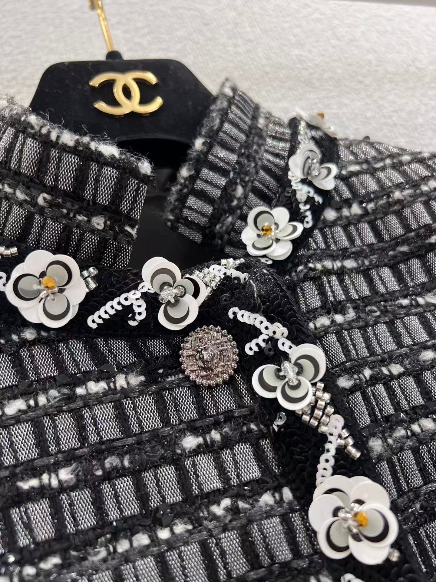 Heavy sequined tweed jacket
