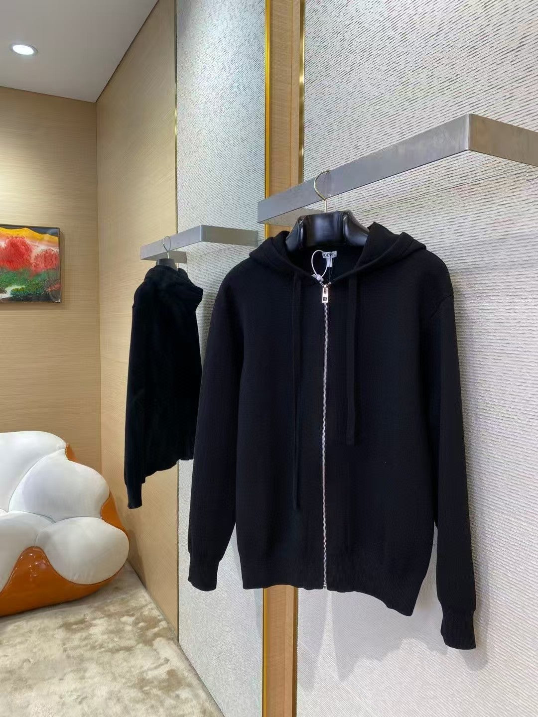 3D Embossed Zipper Hooded Jacket