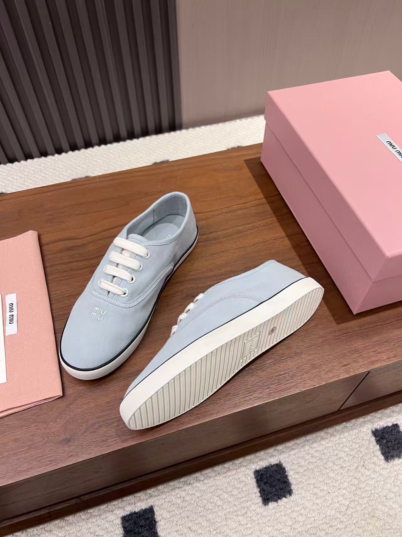 26ss logo-embellished canvas athletic flats