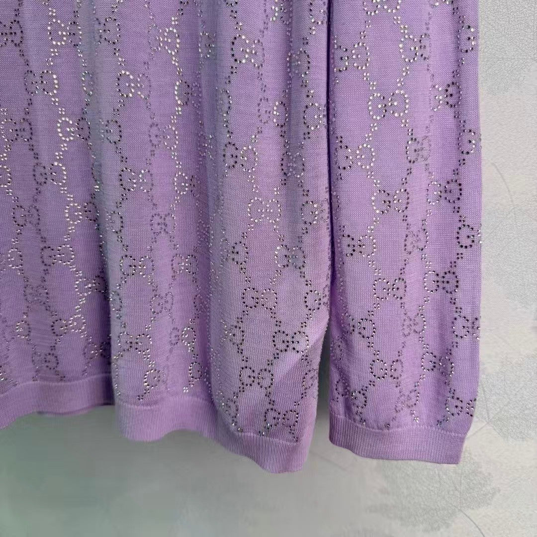 26SS New Purple Glitter Knitwear