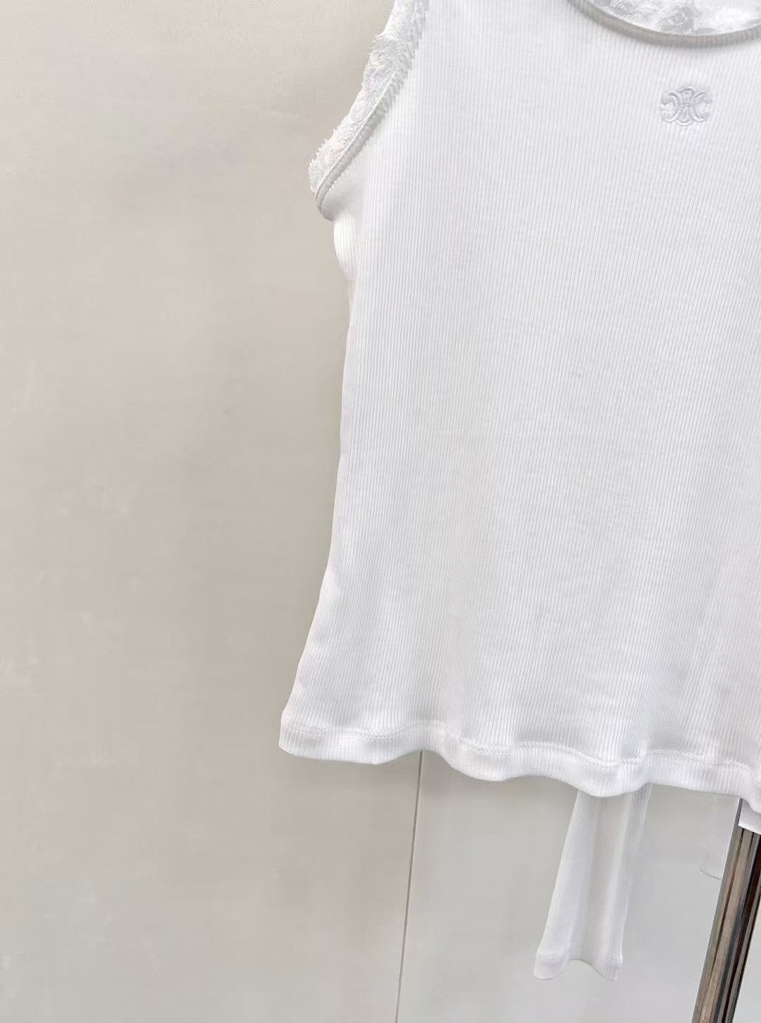 White Embroidered Lace T-shirt