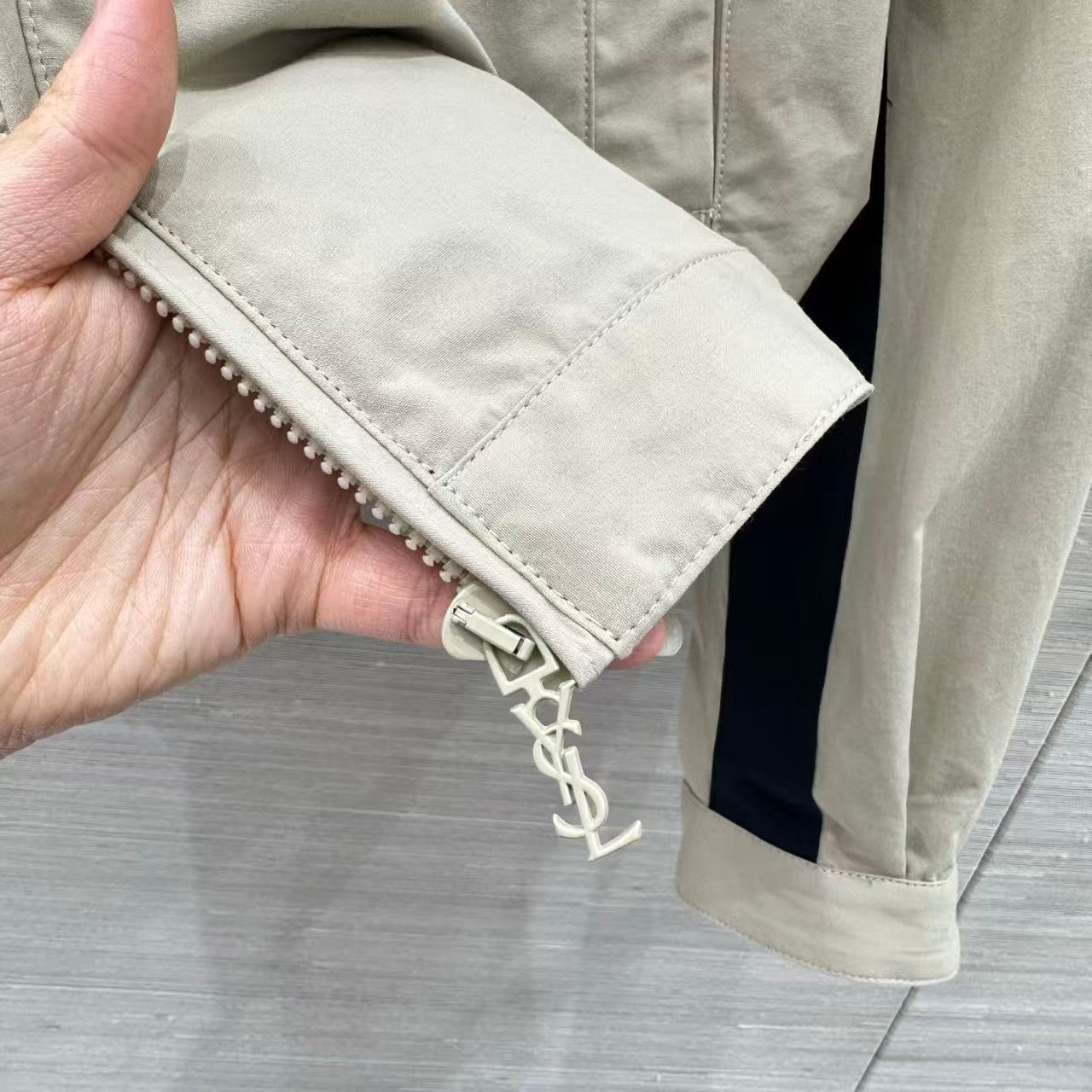 26SS Khaki and Black Patchwork Jacket