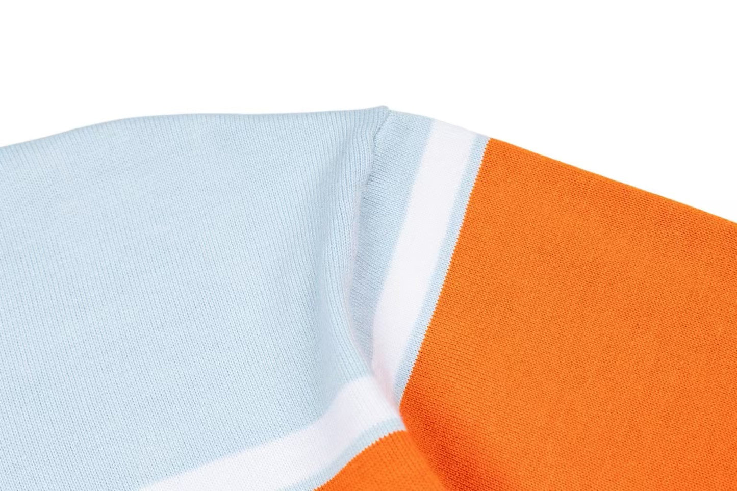 26SS Blue & Orange Contrast Stripe Knit T-Shirt