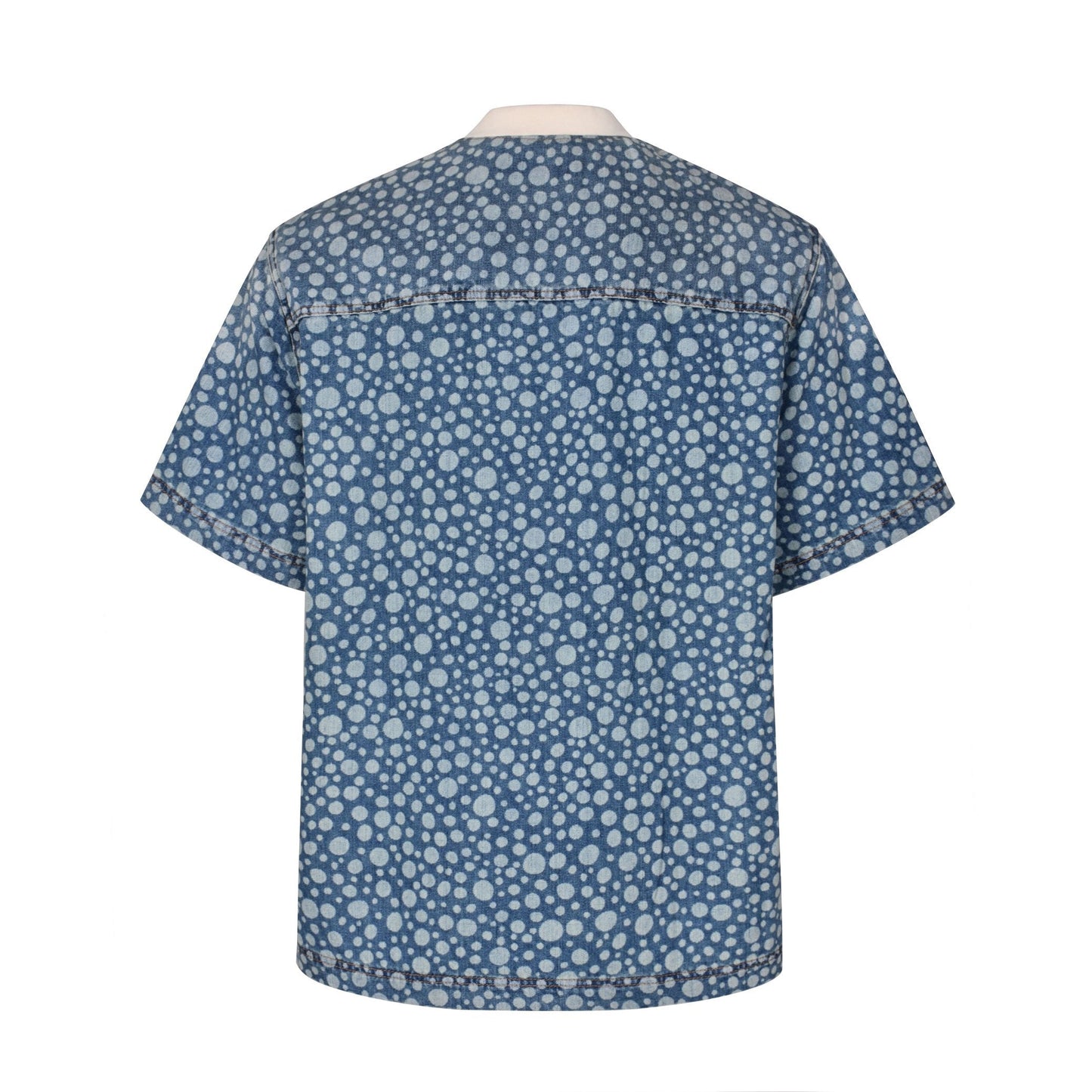 polka dot denim shirt