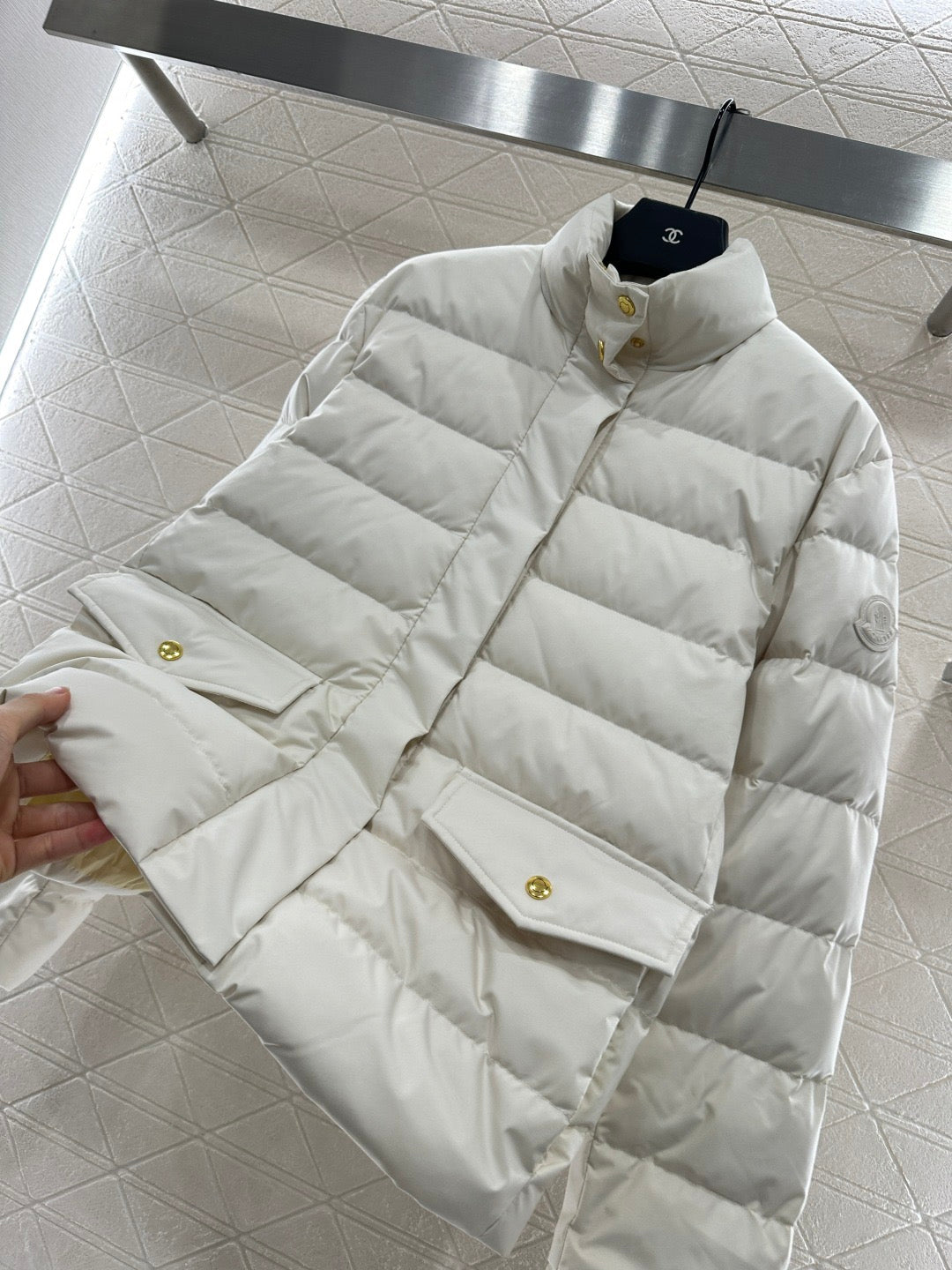 Stand up collar down cotton jacket