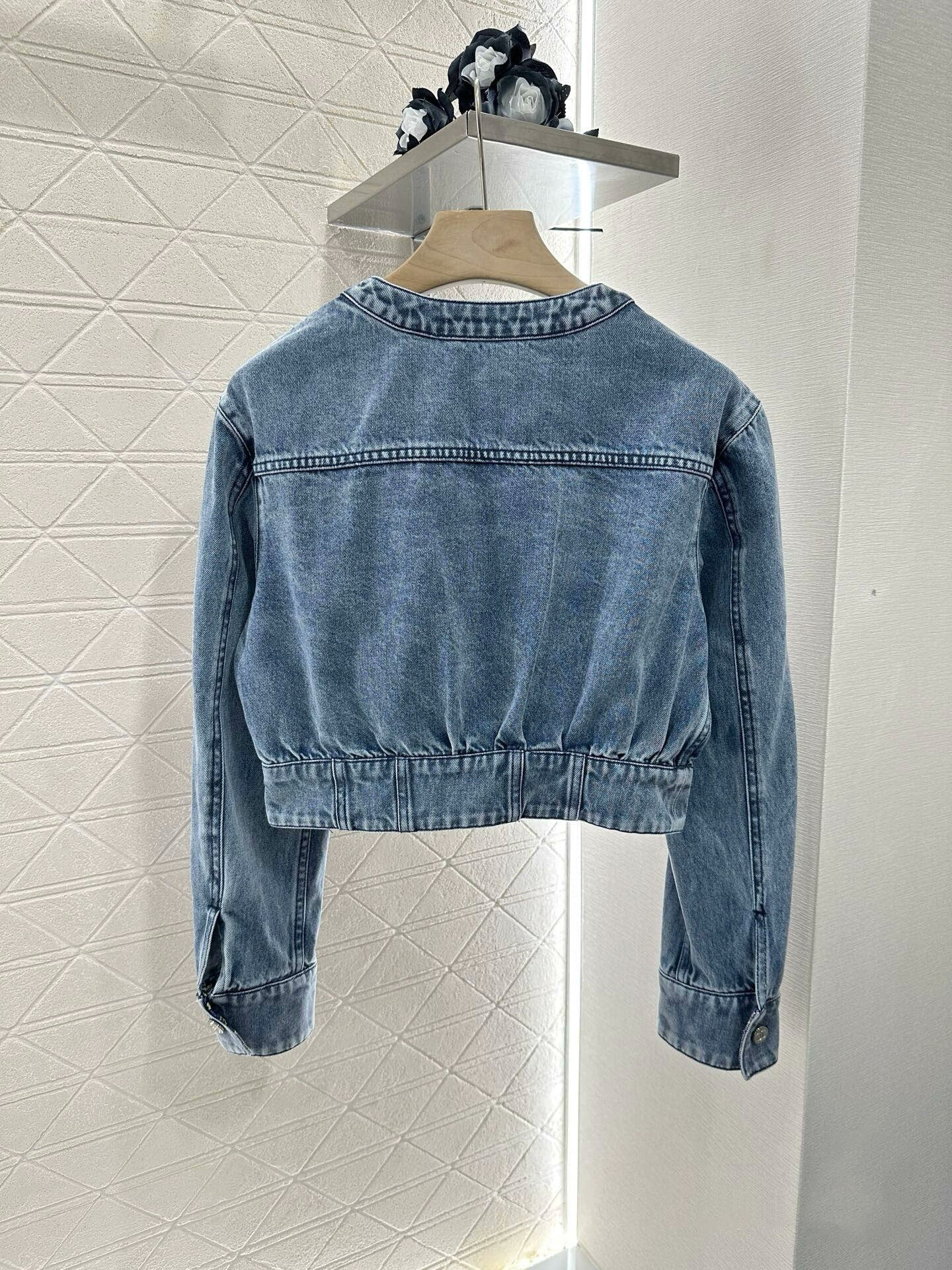 New interior printed denim jacket