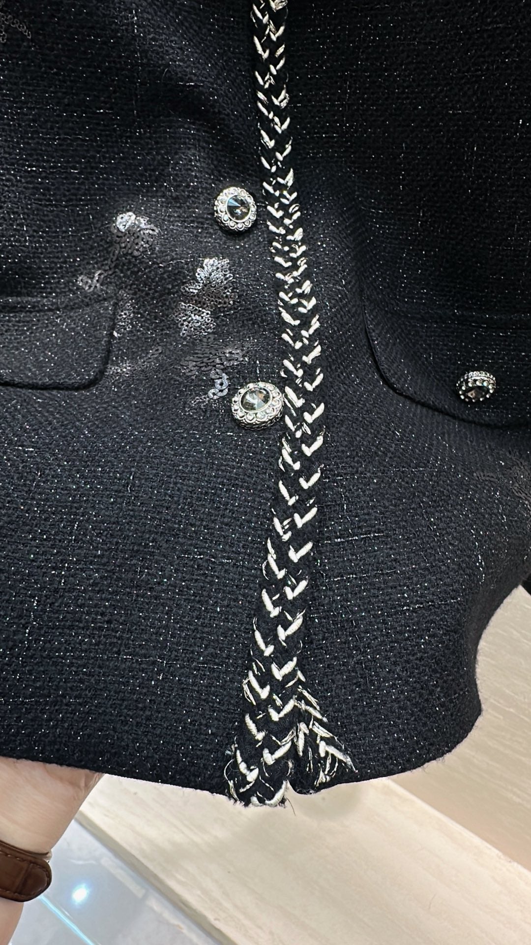 26 Black and Gold Thread Tweed Jacket