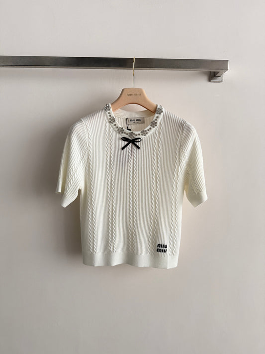 26. New Cable-Knit Short-Sleeve Top