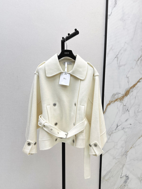 Latest autumn and winter double breasted lapel short coat