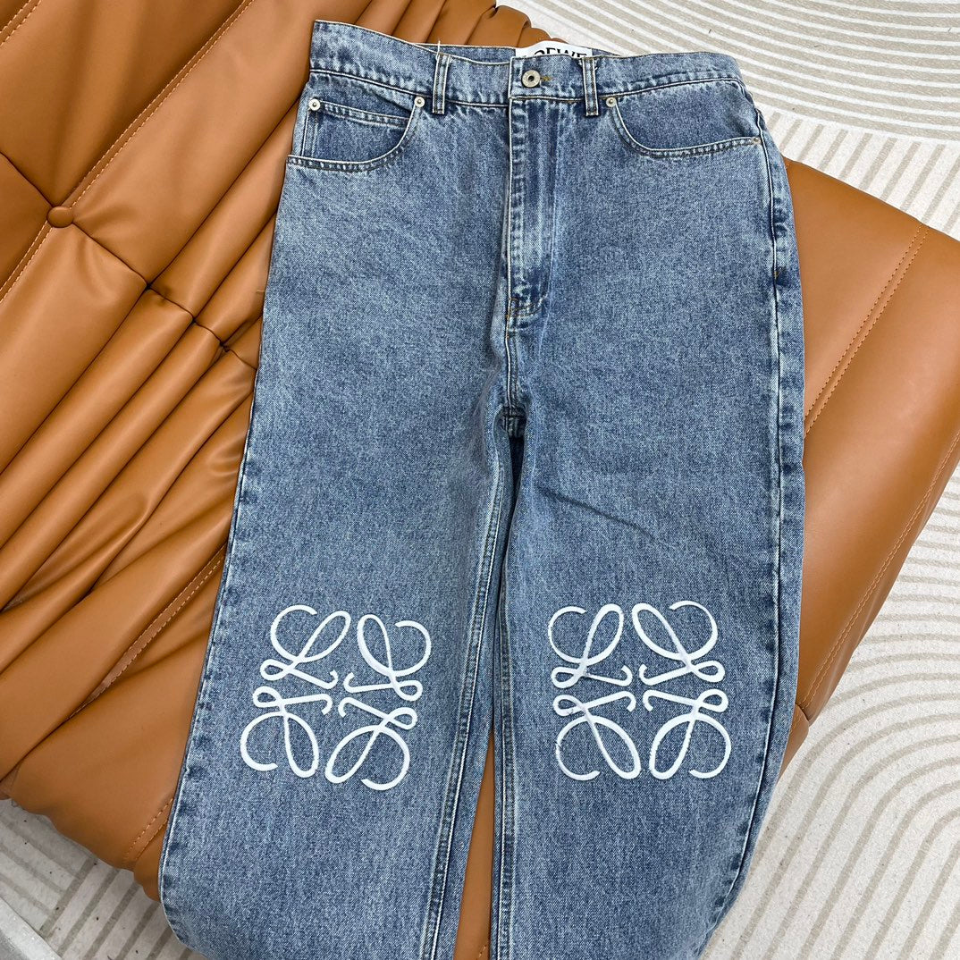 Men's Blue Washed Tannin Denim Pants
