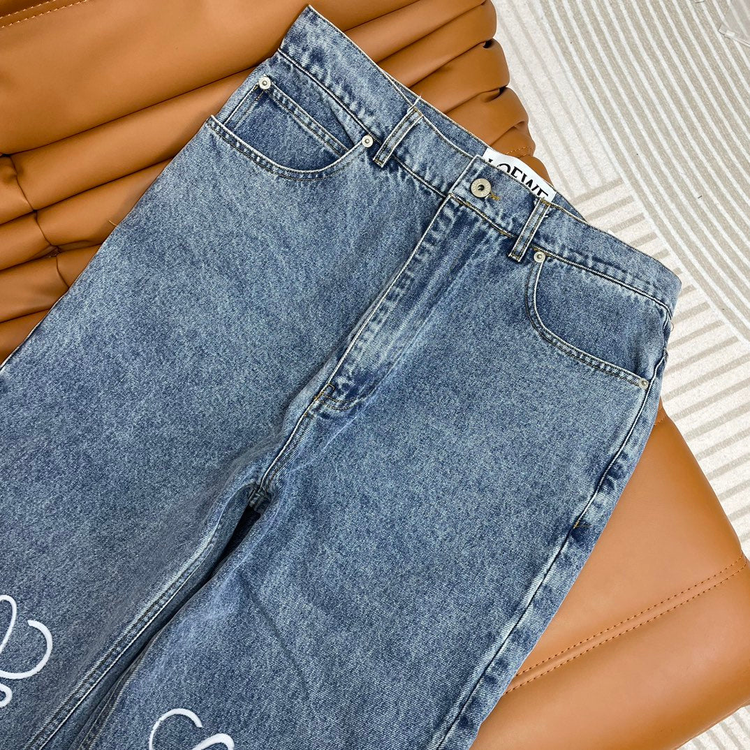 Men's Blue Washed Tannin Denim Pants