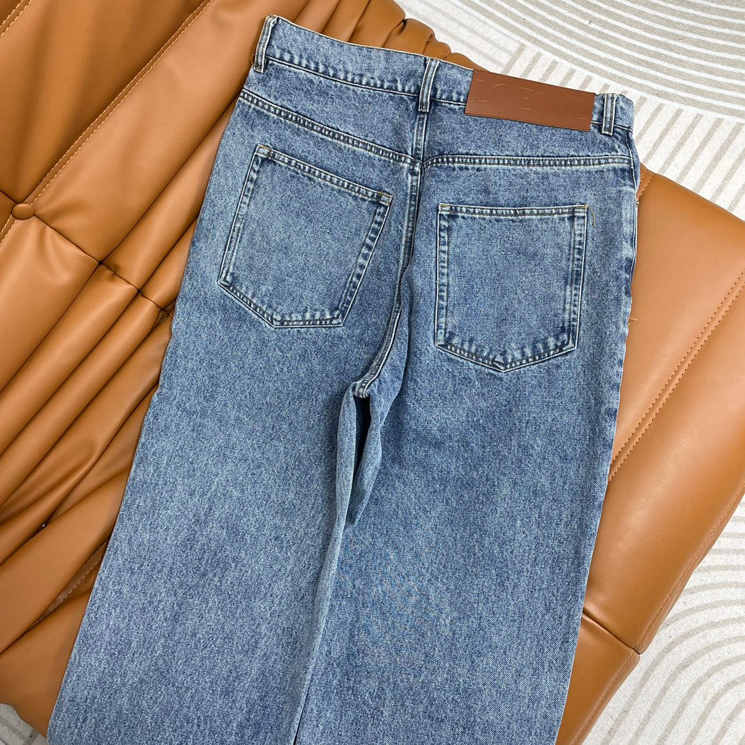 Men's Blue Washed Tannin Denim Pants