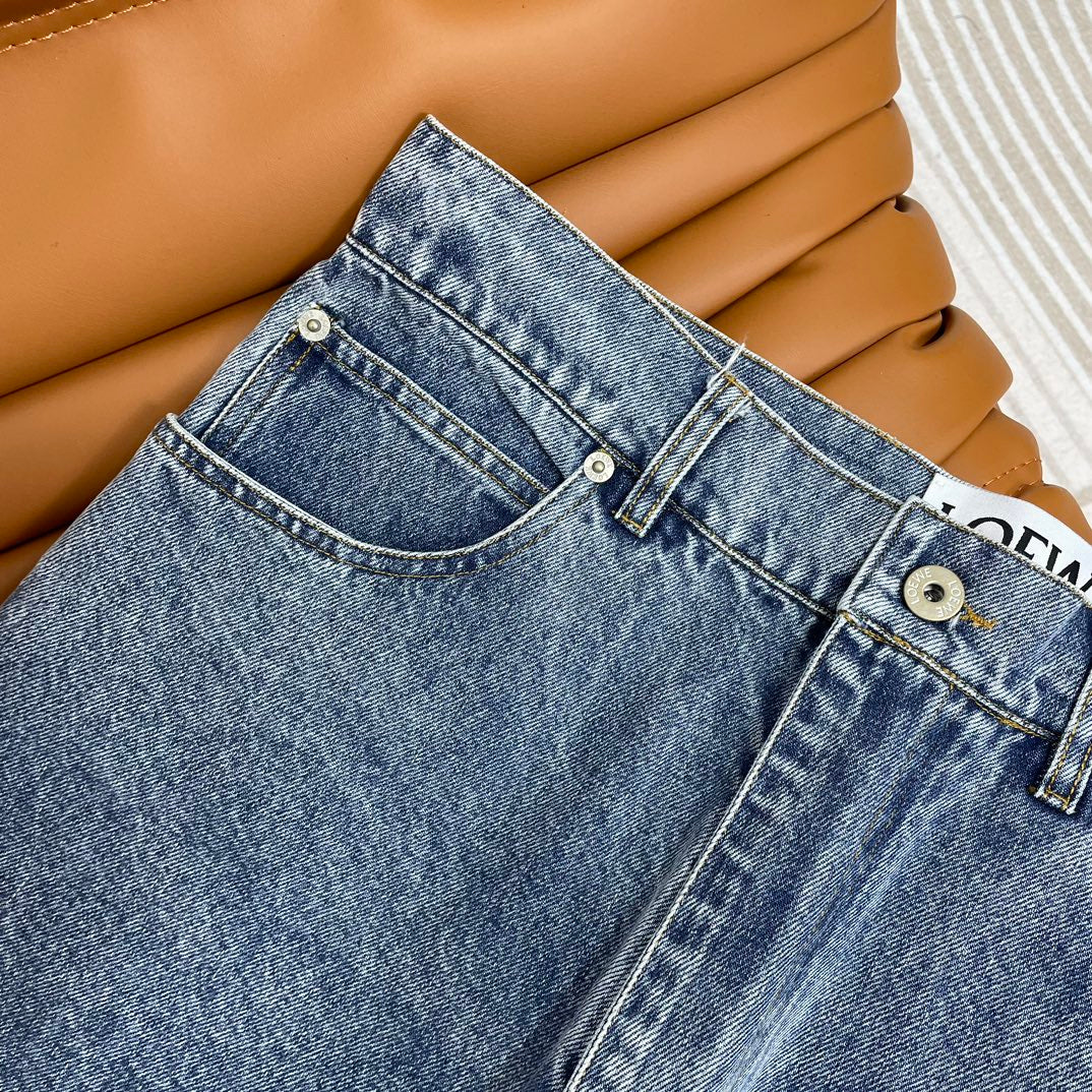 Men's Blue Washed Tannin Denim Pants