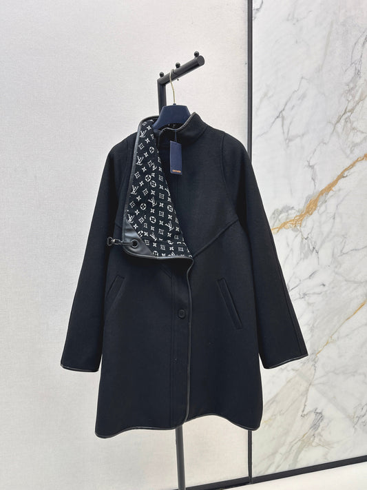 The latest autumn and winter vintage double-sided woolen long cloak coat