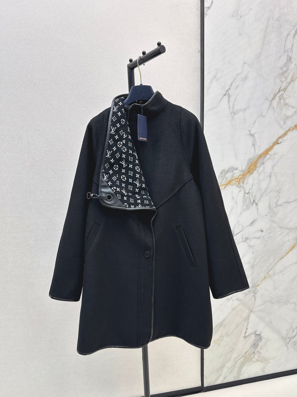 The latest autumn and winter vintage double-sided woolen long cloak coat