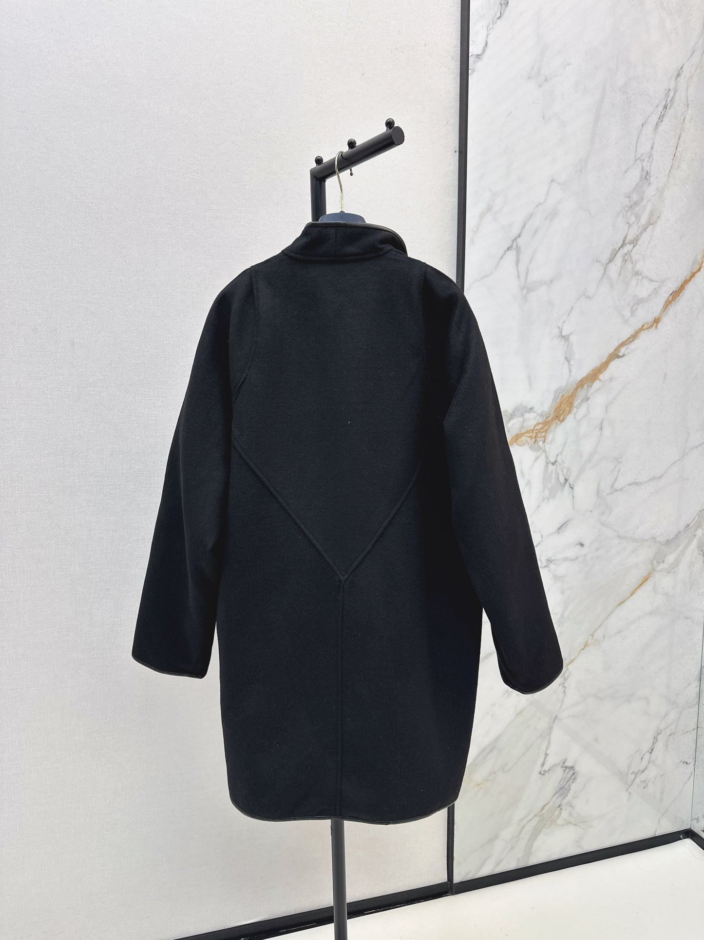 The latest autumn and winter vintage double-sided woolen long cloak coat