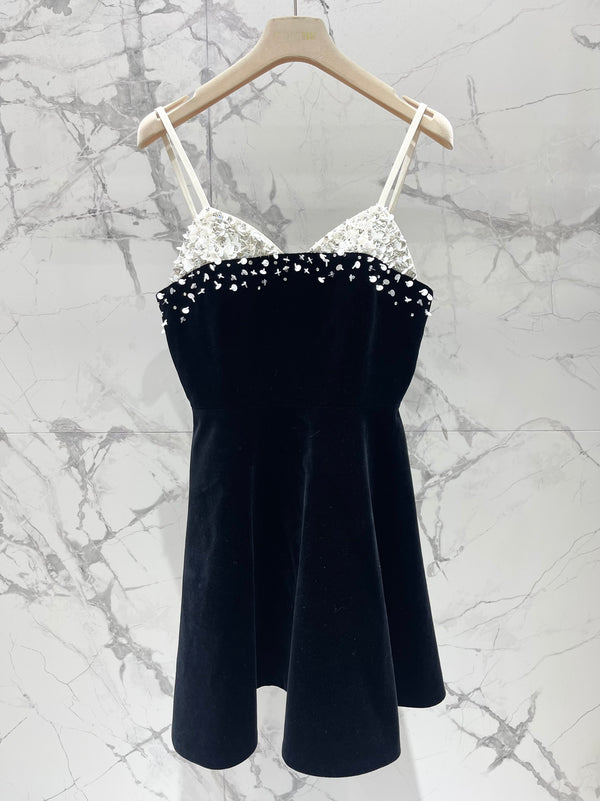 25 new beaded sequined velvet camisole skirt