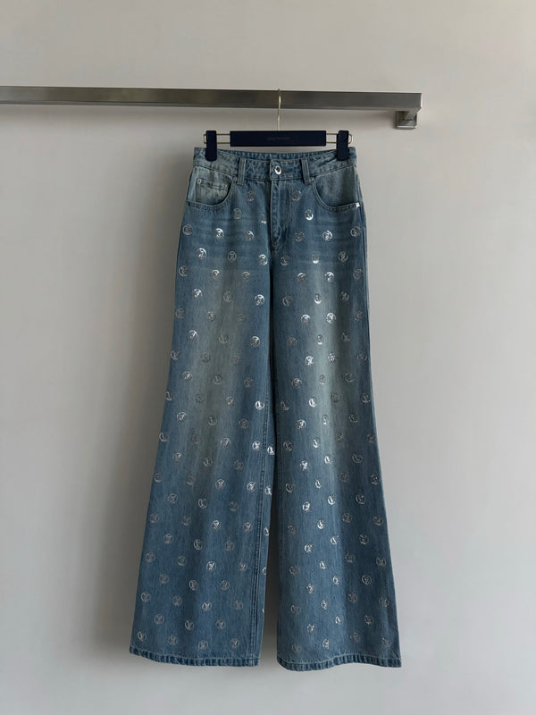 25FW new ski glitter jeans
