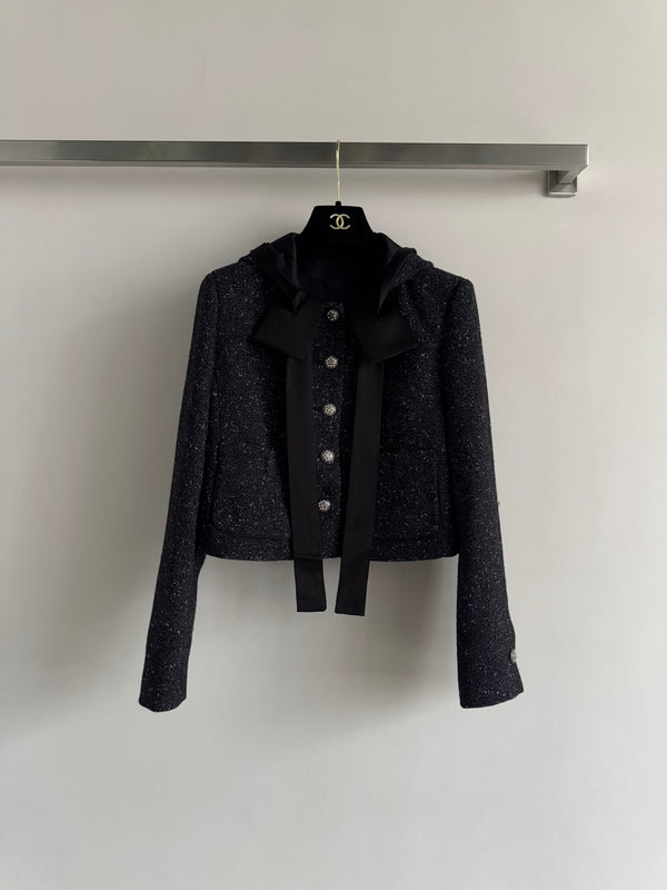 25 new butterfly tie hooded woven jacket