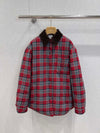 25FW autumn and winter new red plaid shirt style down jacket