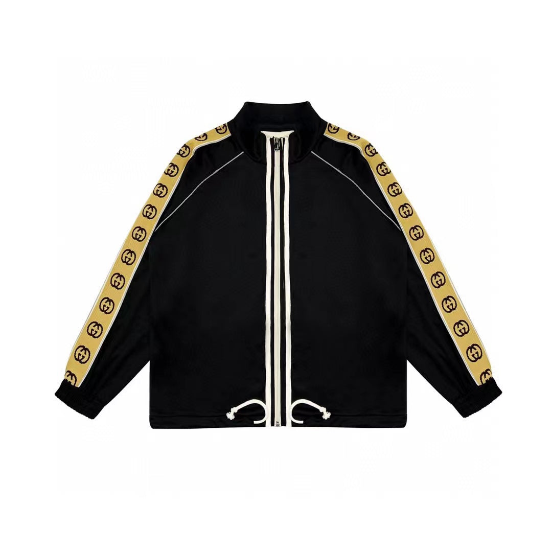 Reflective epaulette logo zipper jacket
