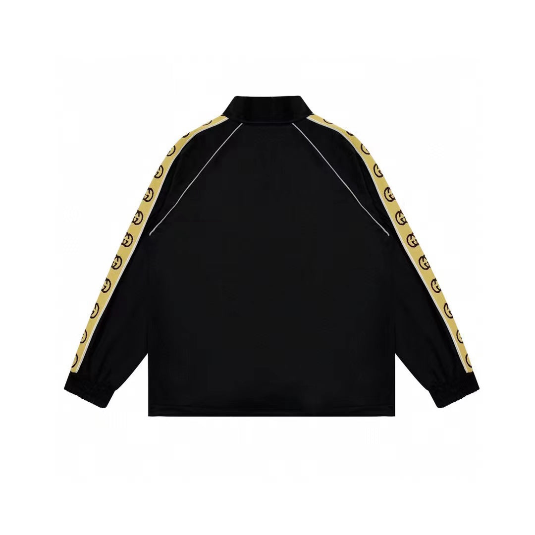 Reflective epaulette logo zipper jacket