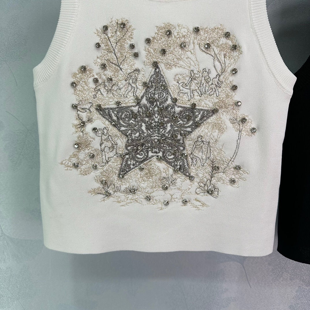 Beaded embroidered vest